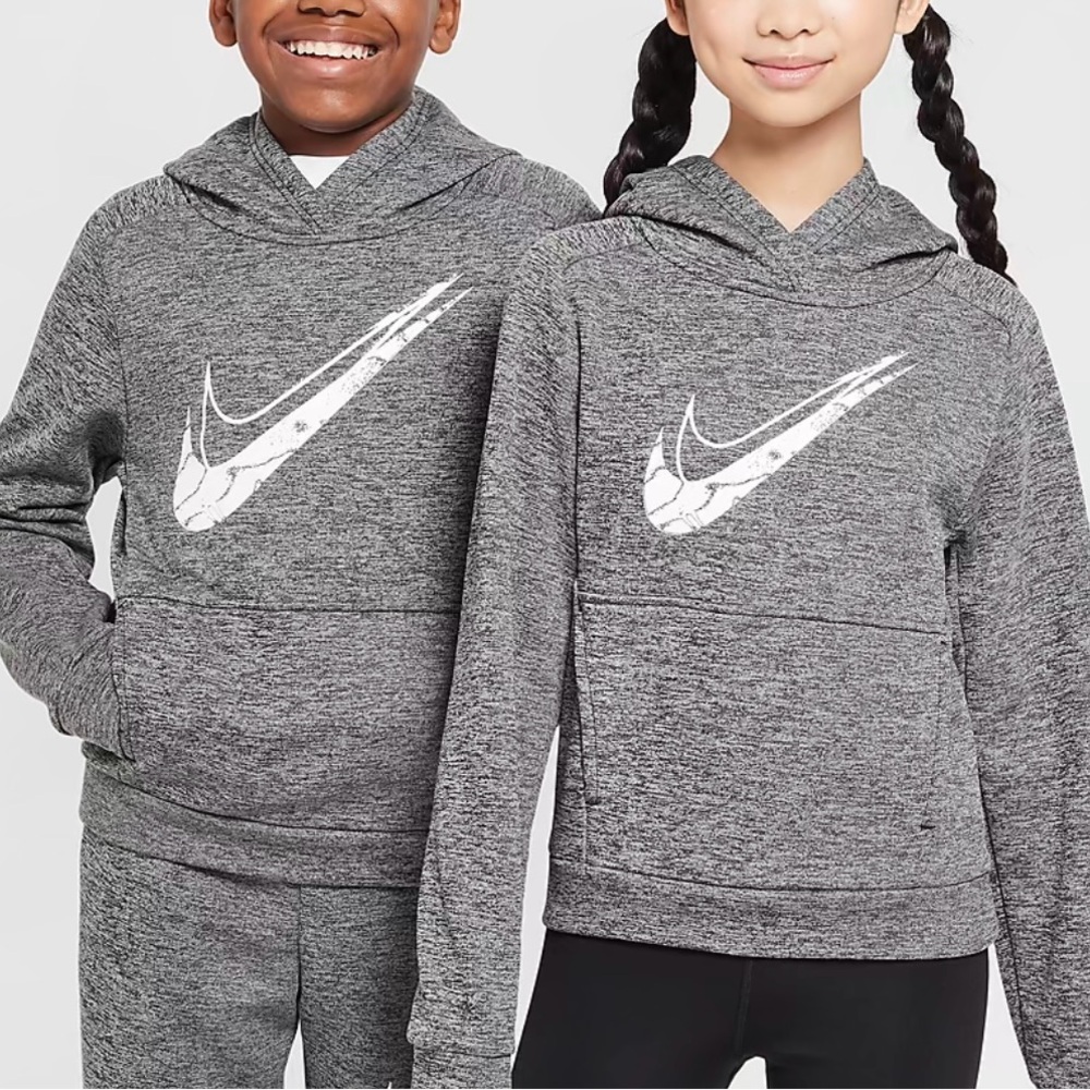 Nike Gray Therma-fit Hoodie with White Logo